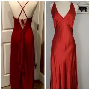 Vintage 90’s Y2K 100% Silk Slip Dress Red Silk Dress Valentines prom Dress